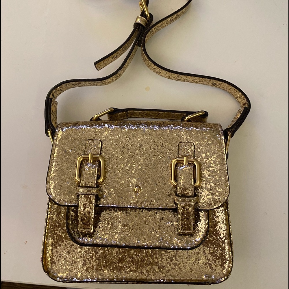 Kate Spade Gold Glitter Mini Crossbody Bag